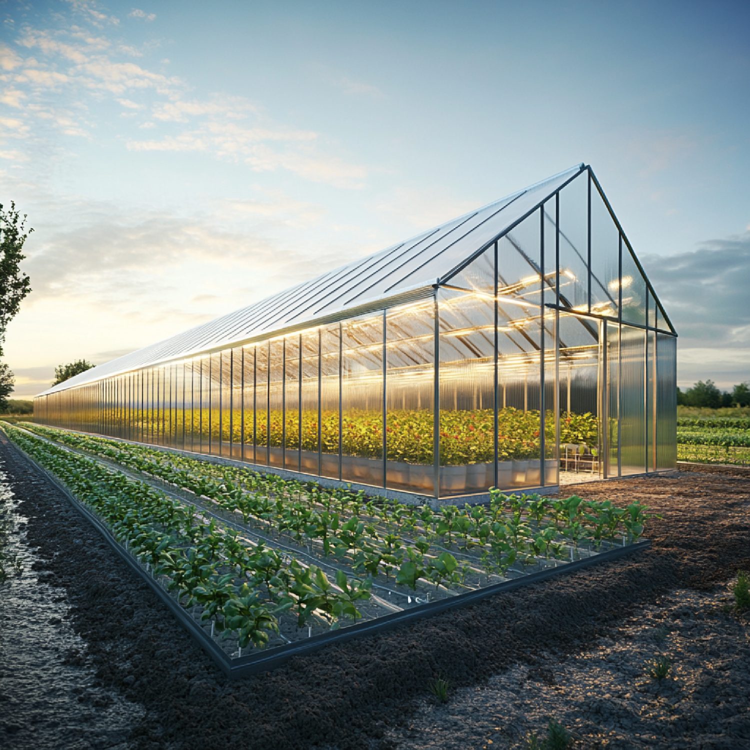 Modern greenhouse interior